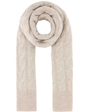 LeKasha Organic Cashmere Cable-Knit Scarf - Natural