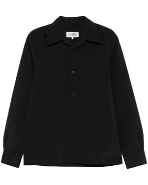 MM6 by Maison Margiela Cut-Out Detail Long-Sleeve Shirt - Black