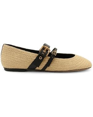 FARM Rio Buckle-Strap Ballet Flats - White