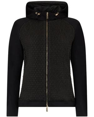 Moorer Quilted Hooded Jacket - Black