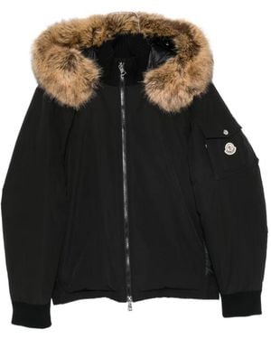Moncler Drelisca Fur-Trimmed Quilted Jacket - Black
