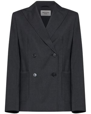 Weekend by Maxmara Ornati Double-Breasted Wool Blazer - Black