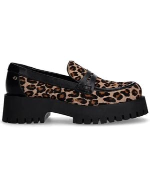 Baldinini Leopard-Print Loafers - Black