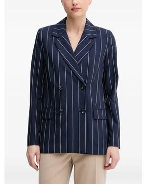 Benetton Pinstripe Double-Breasted Blazer - Blue