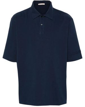 Marni Logo-Patch Polo Shirt - Blue