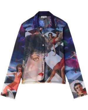 Sunnei Graphic-Print Shirt - Blue