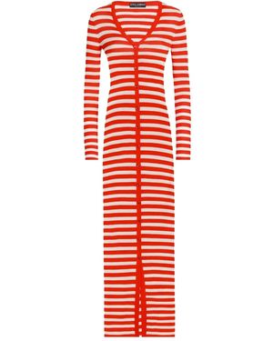 Dolce & Gabbana Striped Knitted Dress - Red