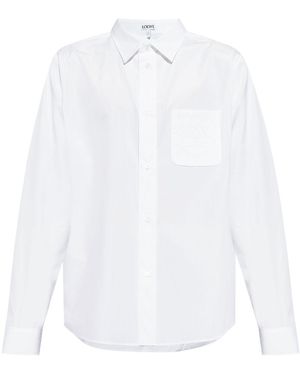 Loewe Anagram-Embroidered Shirt - White