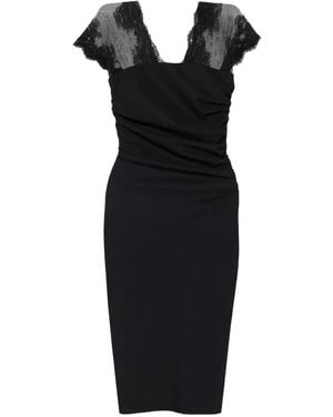 La Petite Robe Di Chiara Boni Lace-Insert Bodycon Midi Dress - Black