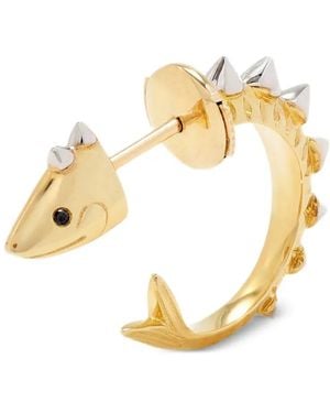 Yvonne Léon Aros Fish Spike con diamantes - Metálico