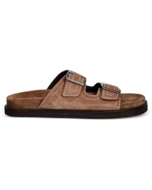 GANT Buckle-Fastening Suede Slides - Brown