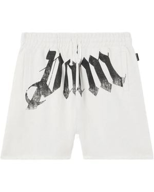 Palm Angels Shorts Con Logo - Bianco