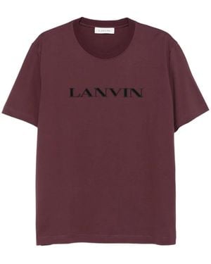 Lanvin T-Shirt mit Logo-Stickerei - Lila