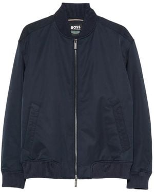 BOSS X Aston Martin Zip-Up Ribbed-Trim Jacket - Blue