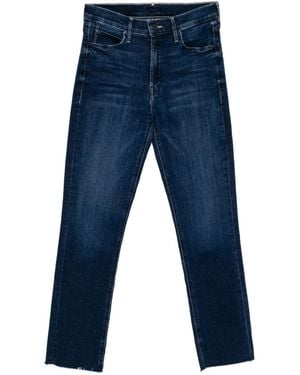 Mother The Mid Rise Dazzler Ankle Fray Jeans - Blue