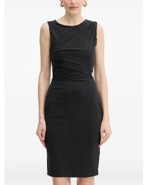 Guess Draped Embellished Midi Dress - Black