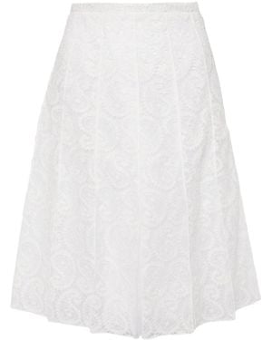 Giambattista Valli Pleated Lace Skirt - White