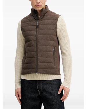 Hackett Quilted Zip-Fastening Gilet - Brown