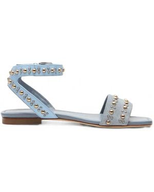 Stuart Weitzman Perry Stud-Embellished Sandals - White