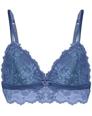 Emporio Armani Triangular Lace Bra - Blue