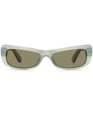 Jacquemus Capri Rectangle-Frame Sunglasses - Green