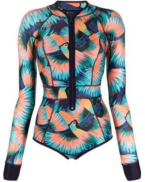 Duskii Costume Intero Con Stampa - Blu
