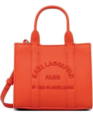 KARL LAGERFELD Embossed-Logio Tote Bag - Red