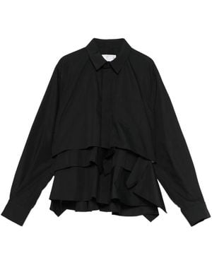 Sacai Hemd mit Rüschen - Schwarz