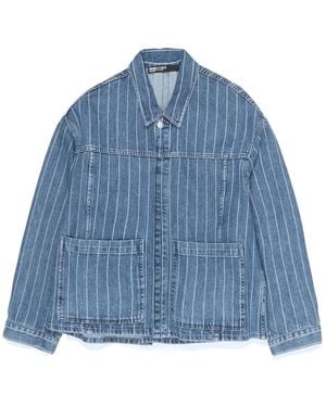 Bimba Y Lola Striped Pocket Denim Jacket - Blue