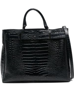 Iceberg Crocodile-Effect Tote Bag - Black