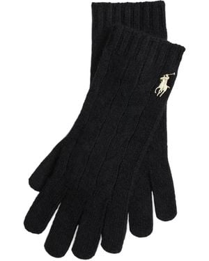 Polo Ralph Lauren Cable-Knit Gloves - Black