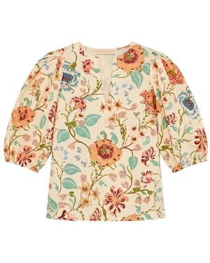 Ulla Johnson Florielle Floral-Print Blouse - Metallic