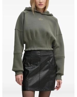 Alpha Industries Cinched-Waist Hoodie - Gray