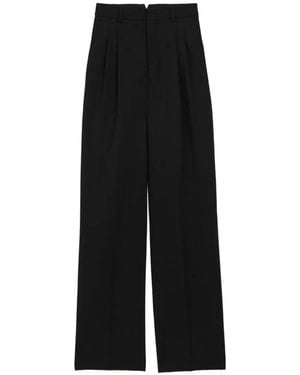 Ami Paris Ami High Waist Wide Trousers - Black