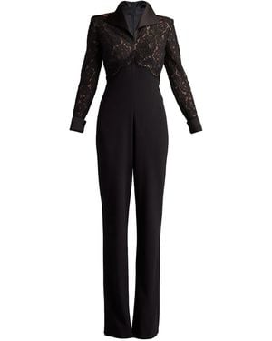 Tadashi Shoji Lace-Panelled Jumpsuit - Black
