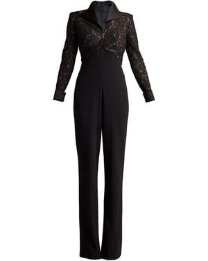 Tadashi Shoji Lace-Panelled Jumpsuit - Black