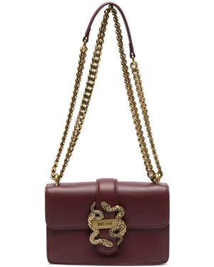 Just Cavalli Sac Porté Épaule À Plaque Serpent Et Bride En Chaîne - Purple