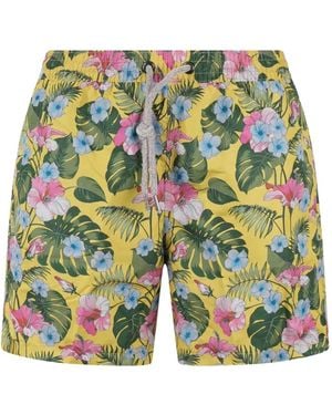 FOUR FASHIONED FRIENDS Floral-Print Swim Shorts - Blue