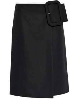 Ami Paris Falda Midi Con Hebilla - Negro