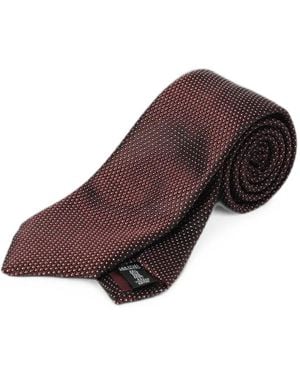 Emporio Armani Jacquard-Weave Tie - Brown