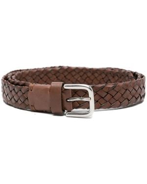 P.A.R.O.S.H. Ceinture En Cuir À Design Tressé - Brown