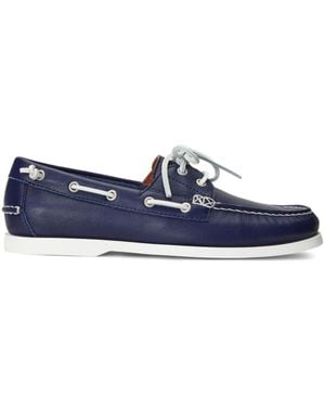 Polo Ralph Lauren Merton Leather Boat Shoes - Blue