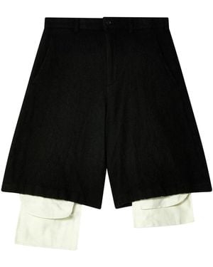 COMME DES GARÇON BLACK Layered-Design Shorts - Black