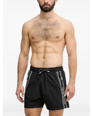 Emporio Armani Logo-Tape Swim Shorts - Black