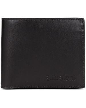 Testoni Billetera Plegable De Piel - Negro
