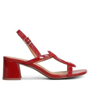 Bibi Lou Patent-Finish Cut-Out Sandals - Red