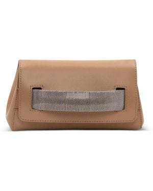 Orciani Chain Gossip Xs-Alba Clutch Bag - Brown