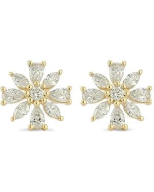 Dana Rebecca Pendientes Alexa Jordyn En Oro Amarillo De 14 Ct Con Diamante - Metálico