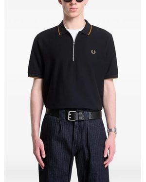 Fred Perry Cotton Polo Shirt - Black