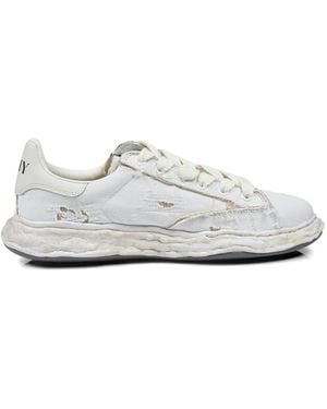 Maison Mihara Yasuhiro Charles Og Sole Ripped-Canvas Trainers - White